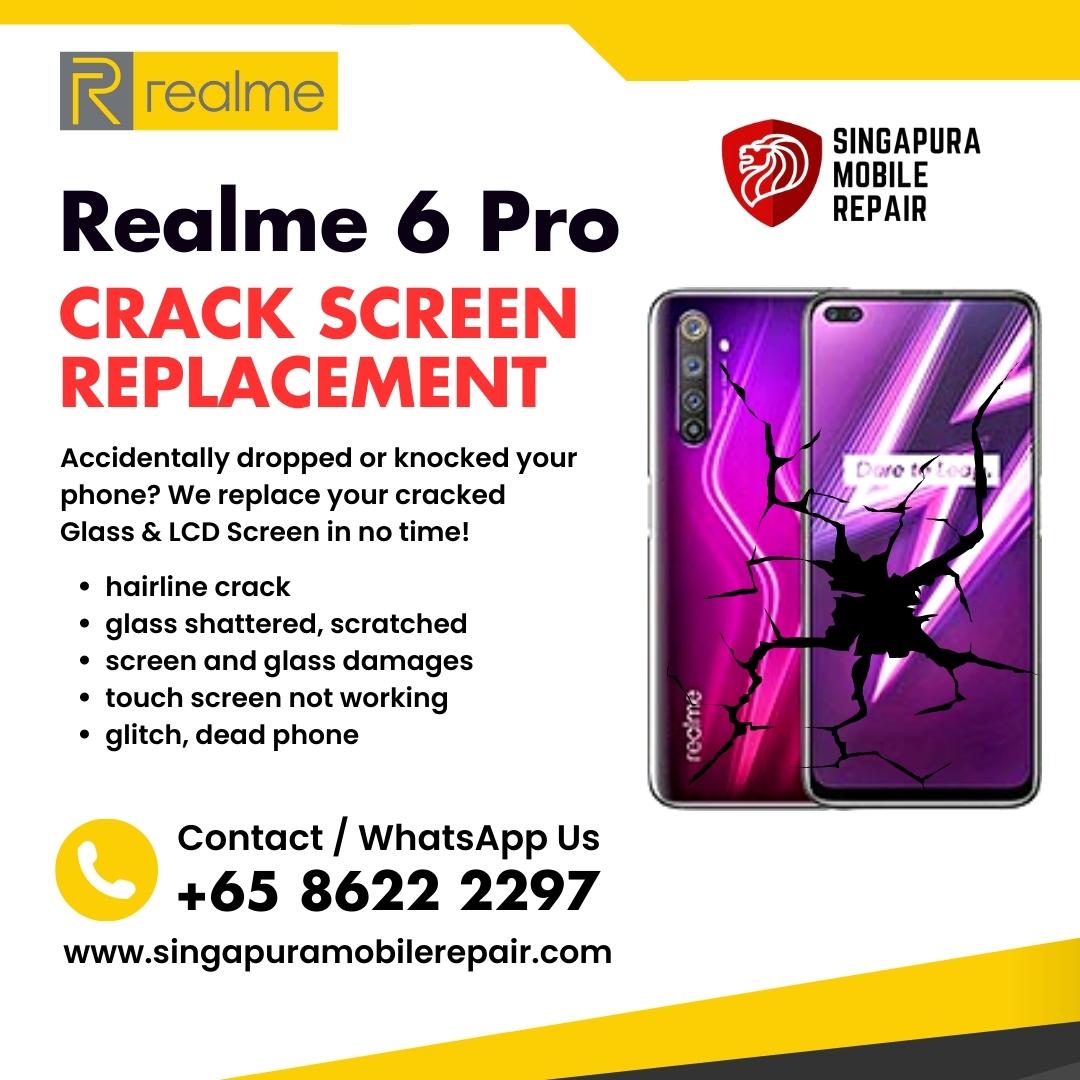 realme 6 screen glass replacement